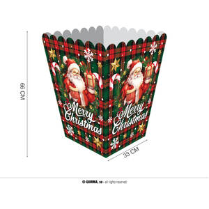 6 PCS BOLSA PALOMITAS SANTA CLAUS 18X10.5 CM PAPEL GUIRMA