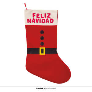 BOTA TRAJE PAPA NOEL  FELIZ NAVIDAD  55 CMS. GUIRMA