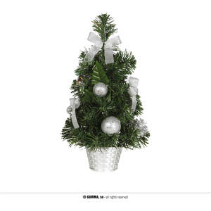 ARBOL DECORADO PLATA 40 CMS GUIRMA