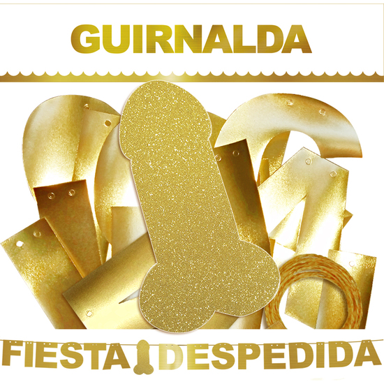 Buy Golden Penis Farewell Party Garland (golden Cardboard 220gr) Golden Penis Farewell Party Garland (golden Cardboard 220gr)