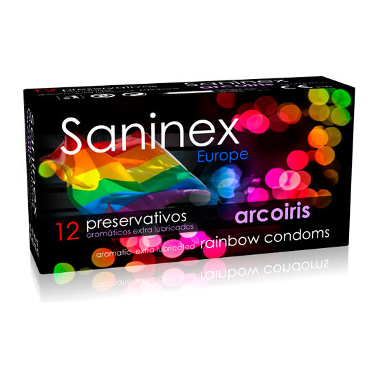 SANINEX ESPECIAL USO GAY ARCO IRIS LISO AROMATICO FLORAL 12 UDS (ST - )