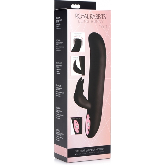 VIBRATOR 10X FLEXING RABBIT VIBRATOR - BLACK