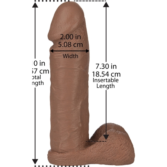 VAC-U-LOCK - REALISTIC PENIS - 20 CM - BROWN