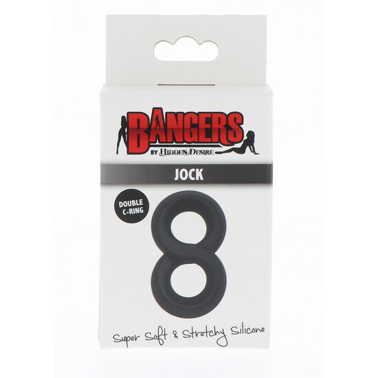 SOFT SILICONE RING - JOCK C-RING - BLACK