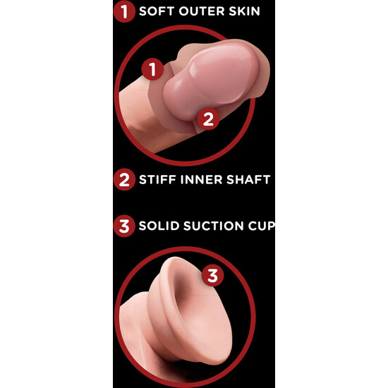 REALISTIC PENIS 3D COCK SWINGING BALLS 21.5CM