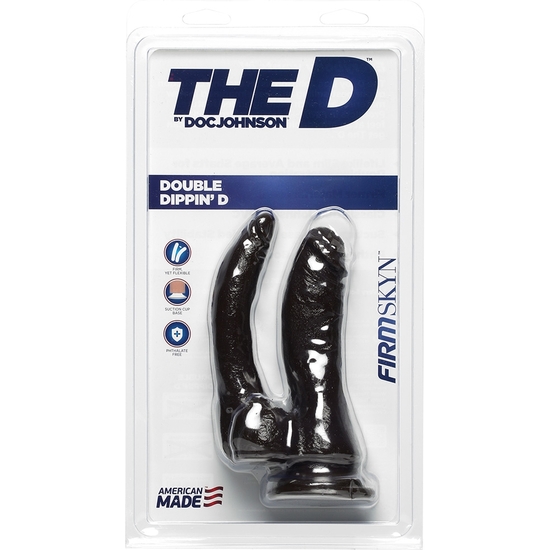 DOUBLE DILDO DIPPIN D FIRMSKYN - BLACK
