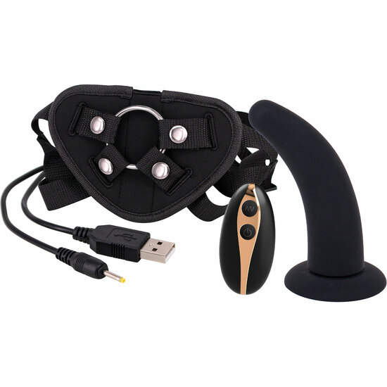 Buy Harness With Dildo And Vibration 12.5cm - Black Harness With Dildo And Vibration 12.5cm - Black