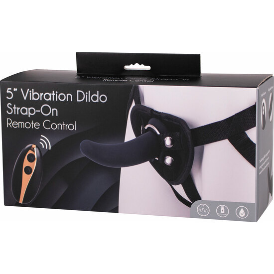 HARNESS WITH DILDO AND VIBRATION 12.5CM - BLACK