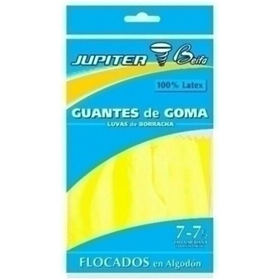 GUANTES DE GOMA - TALLA M - FLOCADOS