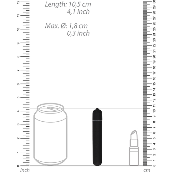 BULLET VIBRATOR - EXTRA LONG - BLACK