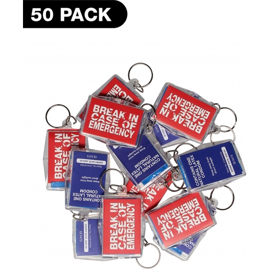 BREAK IN CASE OF EMERGENCY KEYCHAIN - 50 PACK