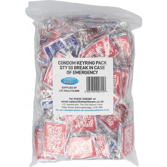 BREAK IN CASE OF EMERGENCY KEYCHAIN - 50 PACK