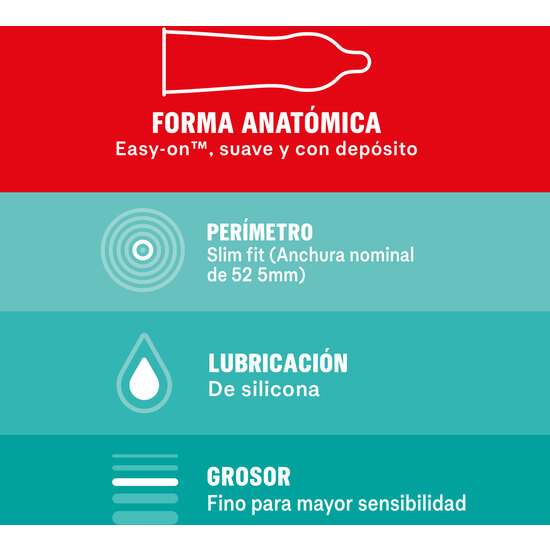 DUREX SENSITIVO SUAVE SLIM FIT 10UDS