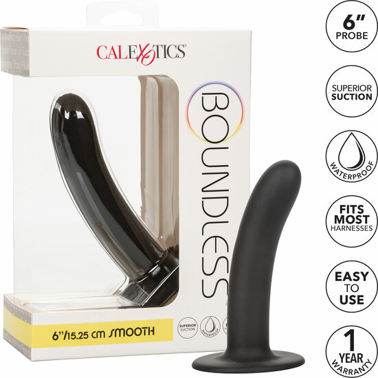 BOUNDLESS PLUG 15.25 CM SMOOTH - BLACK