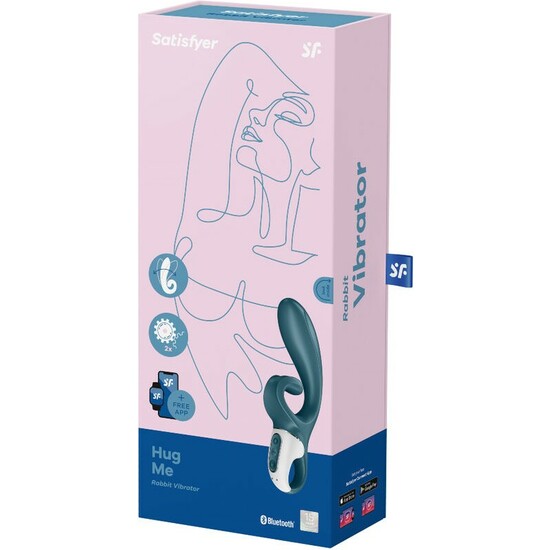 SATISFYER HUG ME BUNNY VIBRATOR GREY BLUE