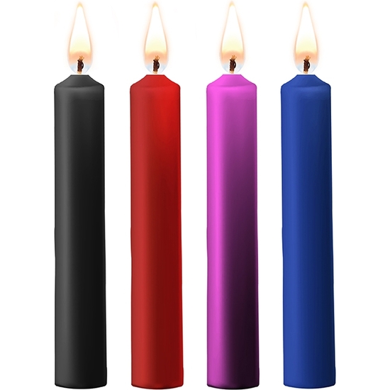 TEASING WAX CANDLES - PARAFFIN - 4-PACK - MIXED COLORS