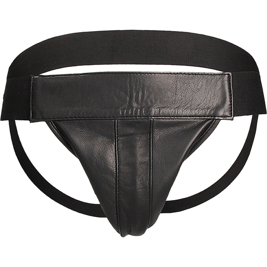 PLAIN JOCK THONG WITH REAR OPENING - BLACK