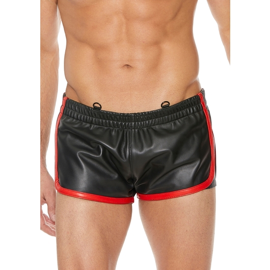 Buy Versatile Leather Shorts - Black/red Versatile Leather Shorts - Black/red