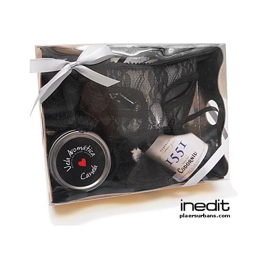 EROTIC KIT VENETIAN MASK WITH CAVA - BLACK