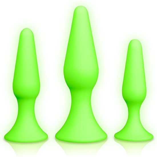 OUCH! BUTT PLUG SET - GLOW IN THE DARK