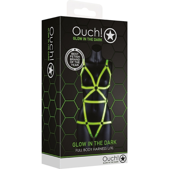 OUCH! BODY-COVERING HARNESS - GLOW IN THE DARK