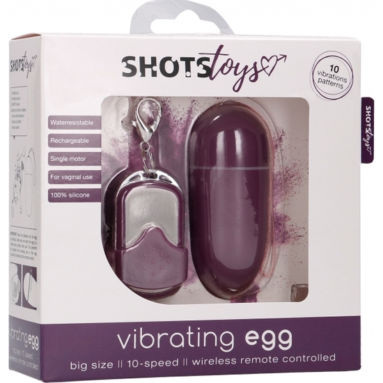 VIBRATING EGG 10 SPEED LARGE LILAC REMOTE CONTROL