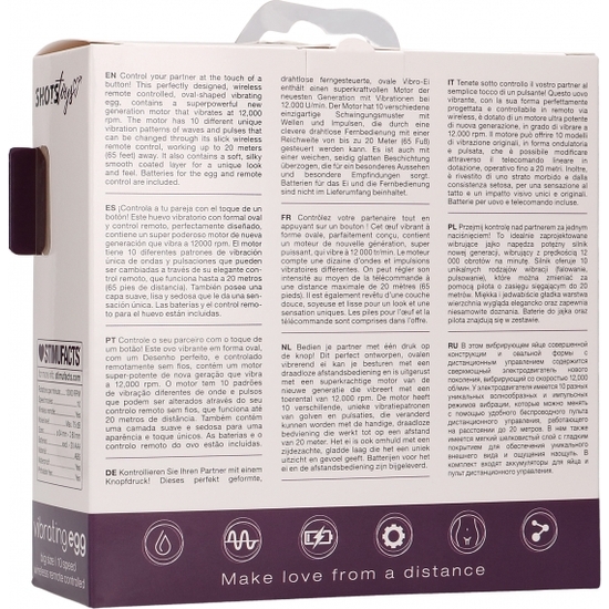 VIBRATING EGG 10 SPEED LARGE LILAC REMOTE CONTROL