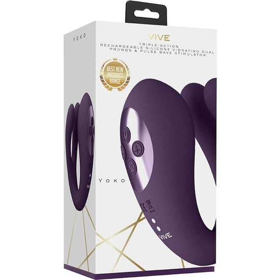 VIVE YOKO - TRIPLE ACTION VIBRATOR WITH PULSATION - PURPLE