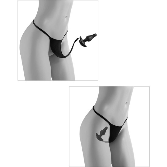 CROTCHLESS PLEASUREPEARL XL-2XL - BLACK