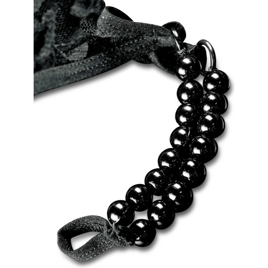 CROTCHLESS PLEASUREPEARL XL-2XL - BLACK