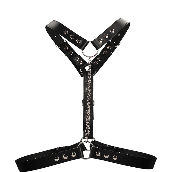 BLACK TWISTED BIT LEATHER HARNESS - ONE SIZE - BLACK