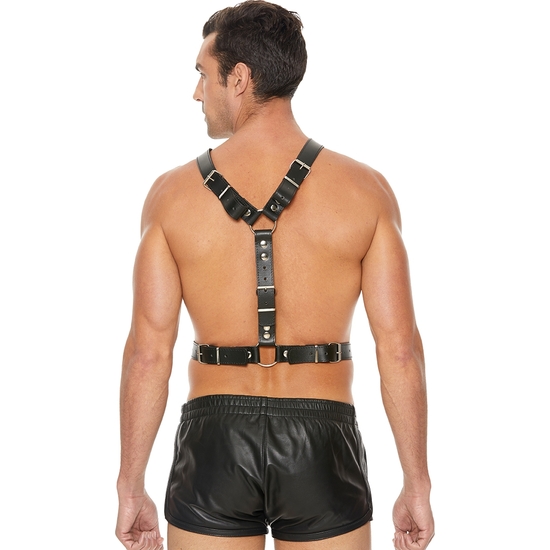 BLACK TWISTED BIT LEATHER HARNESS - ONE SIZE - BLACK