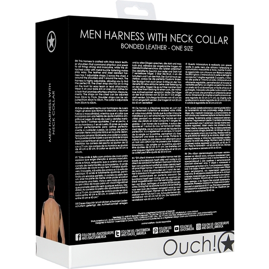 MEN´S HARNESS WITH NECK - ONE SIZE - BLACK