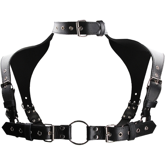 MEN´S HARNESS WITH NECK - ONE SIZE - BLACK