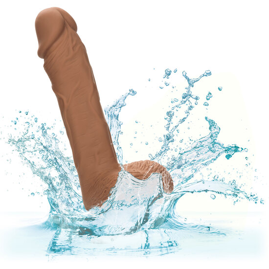 17.75CM DUAL DENSITY SILICONE PENIS - BROWN