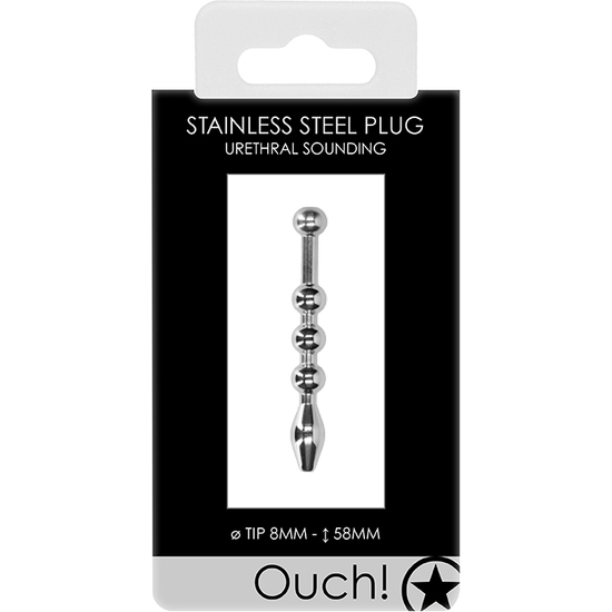 URETHRAL SOUNDING - METAL PLUG - 8MM
