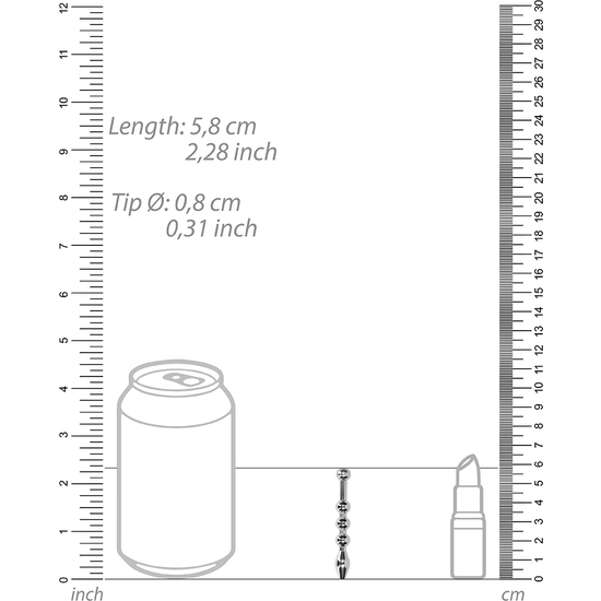 URETHRAL SOUNDING - METAL PLUG - 8MM