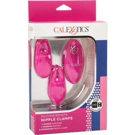 REMOTE CONTROL SILICONE NIPPLE CLAMPS - FUCHSIA