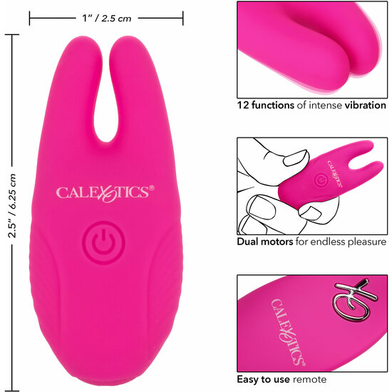 REMOTE CONTROL SILICONE NIPPLE CLAMPS - FUCHSIA