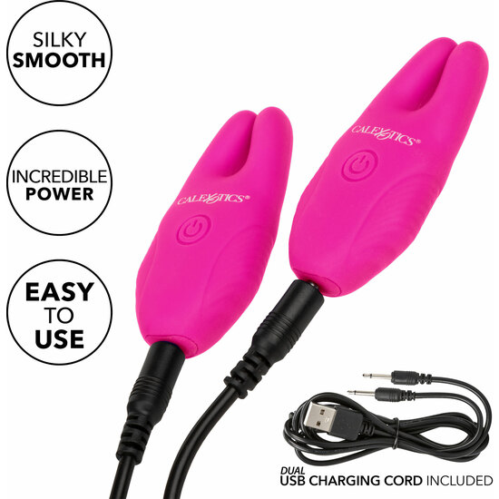 REMOTE CONTROL SILICONE NIPPLE CLAMPS - FUCHSIA