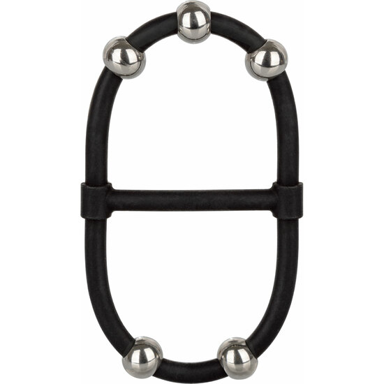 DOUBLE SILICONE MAXIMIZER WITH BEADS - BLACK