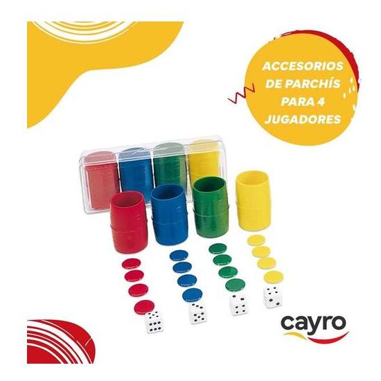 CAJA ACCESORIOS PARCHÍS 4 JUGADORES