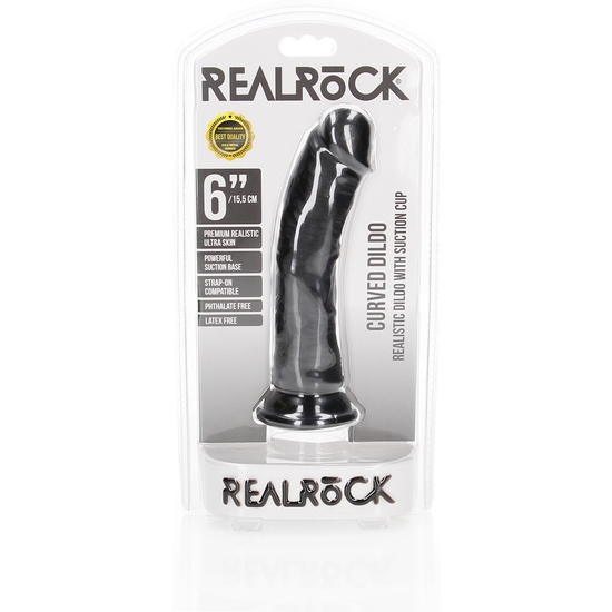 REALROCK - CURVED REALISTIC PENIS WITH SUCTION CUP - 6/ 15.5 CM