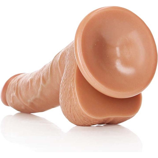 REALROCK - CURVED REALISTIC PENIS WITH TESTICLES AND SUCTION CUP - 7/ 18 CM