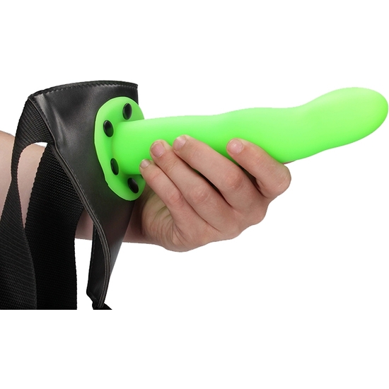CURVED HOLLOW OUCH-STRAP-ON - 8/20 CM - GLOW IN THE DARK