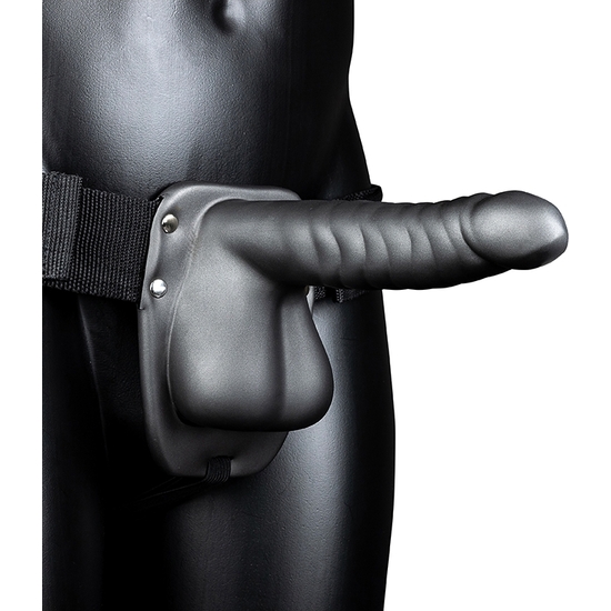 OUCH-HOLLOW STRAP WITH TESTICLES - 8 / 21 CM-METALLIC
