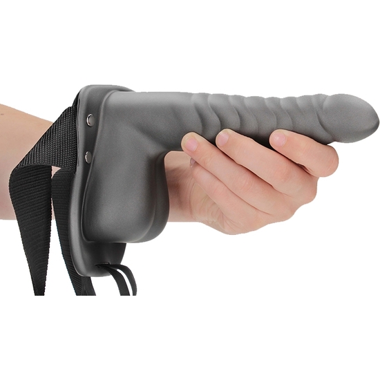 OUCH-HOLLOW STRAP WITH TESTICLES - 8 / 21 CM-METALLIC