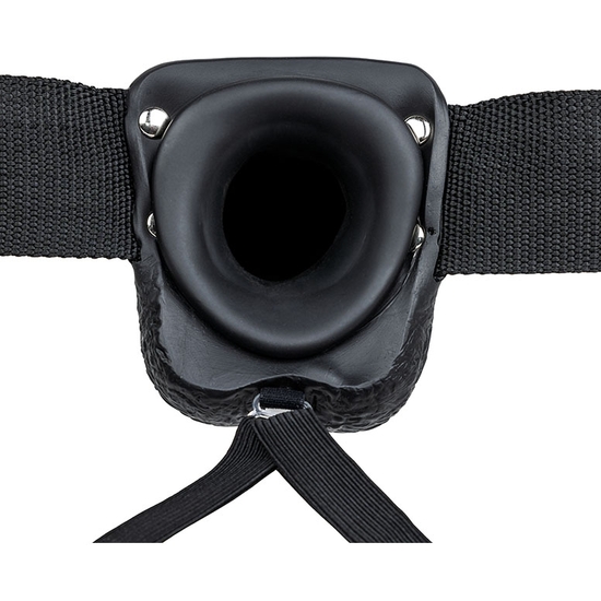 REALROCK- HOLLOW STRAP WITH TESTICLES - 7/18 CM - BLACK