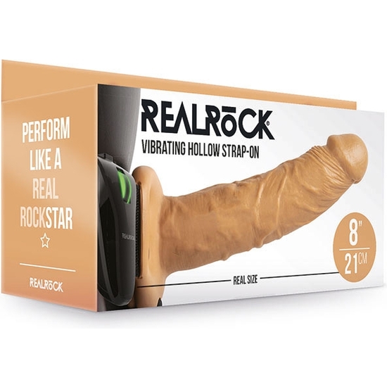 REALROCK-STRAP-ON VIBRATORY HOLLOW WITHOUT BALLS - 8/ 20.5 CM