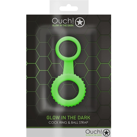 GLOW IN THE DARK - DOUBLE PENIS RING